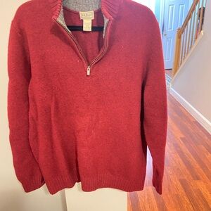 L.L. Bean Men's Zip-Up Red Sweater